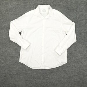 Calvin Klein Dress Shirt Mens XL 17.5 34/35 White Slim Fit Cotton Long Sleeve